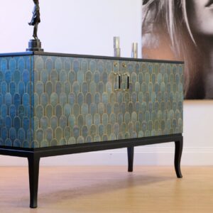 Sideboard schwarz gemustert – Art déco, um 1930