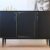 Sideboard Teak schwarz mit Goldrahmen – 1960er